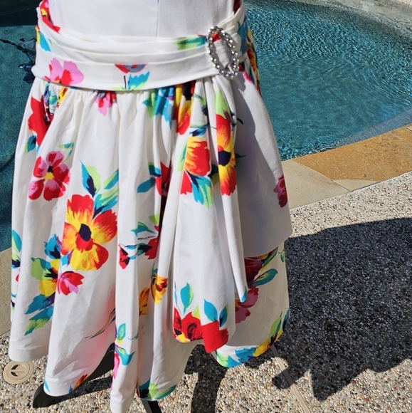 Nwt RIMINI 100% COTTON Sakowitz flower tea dress 10 - Picture 14 of 15